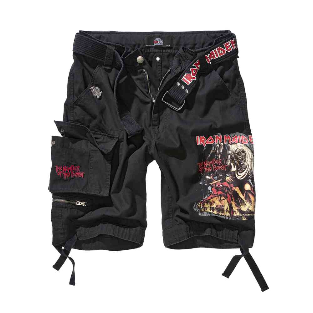 Brandit Iron Maiden - Savage The Number of The Beast Kurze Hose - Schwarz